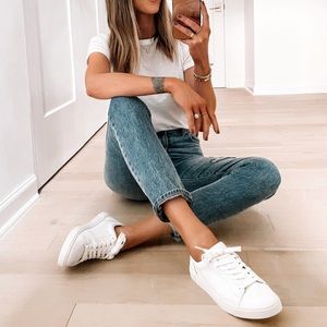 Frye Ivy Low Lace White Sneakers